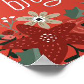 Poster met kerstpoinsettia (Hoek)