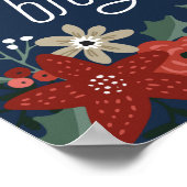 Poster met kerstpoinsettia (Hoek)