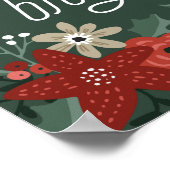 Poster met kerstpoinsettia (Hoek)