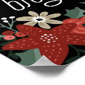 Poster met kerstpoinsettia (Hoek)