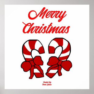 Poster met kerstsnoepjes