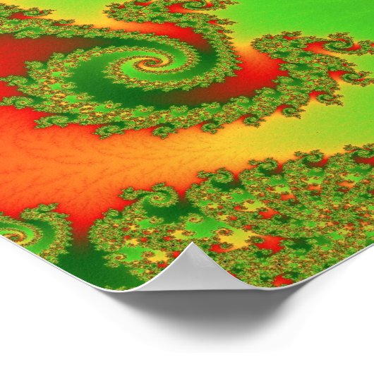 Poster met kersttriple Twirl (Hoek)