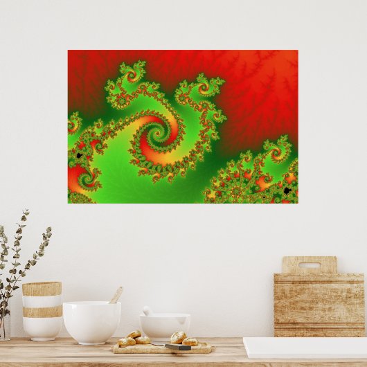 Poster met kersttriple Twirl (Keuken)