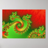 Poster met kersttriple Twirl (Voorkant)