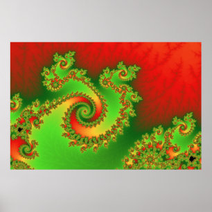 Poster met kersttriple Twirl