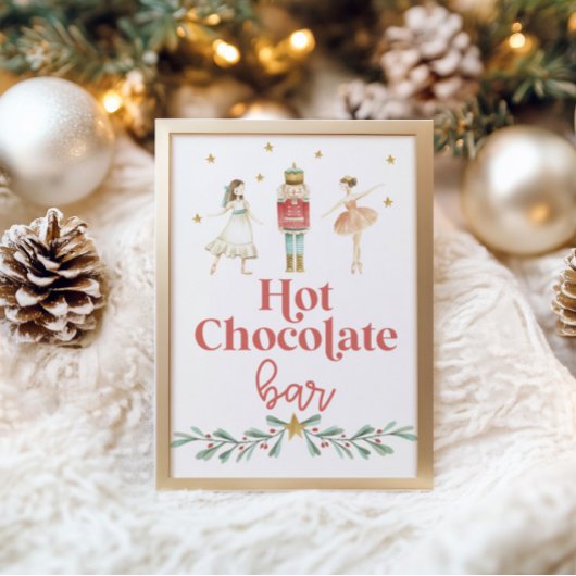 Poster met kerstvoedingskraker "Hot Chocolate Bar"