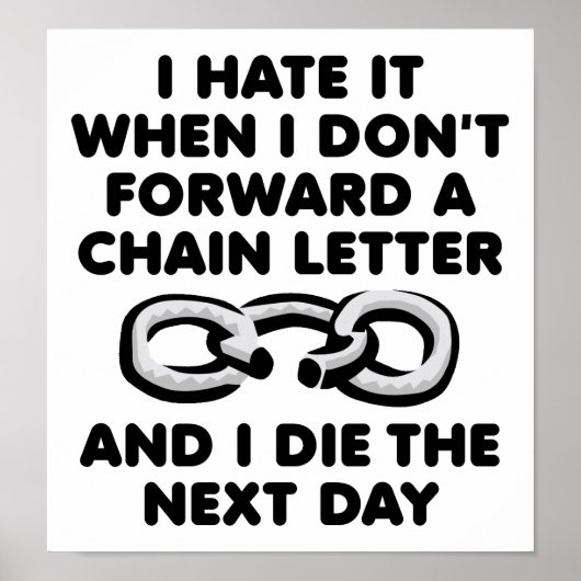 Poster met kettingbrief Death Funny (Voorkant)
