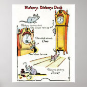 Poster met kinderliedje "Hickory Dickory Dock" (Voorkant)