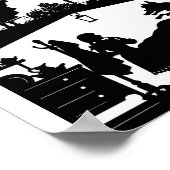 Poster met kleine rode rondzwerfhout (Hoek)