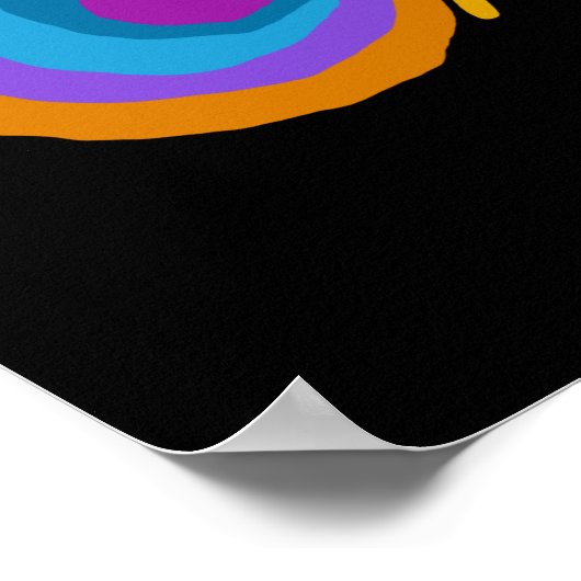 Poster met kleureninkt brein (Hoek)