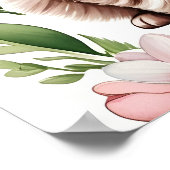 Poster met knuffelbare kat en lente bloemen (Hoek)