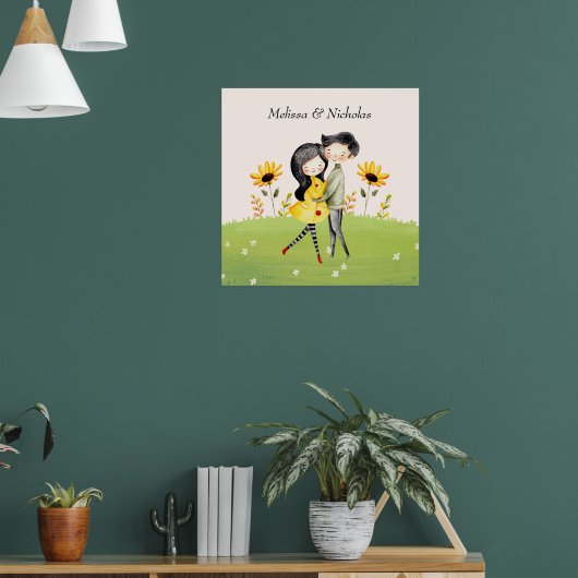 Poster met knuffelend stel (Woonkamer 1)