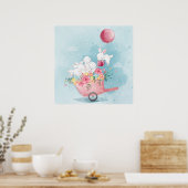 Poster met knuffelende baby konijnen (Keuken)