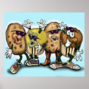 Poster met koekjes en cupcakes