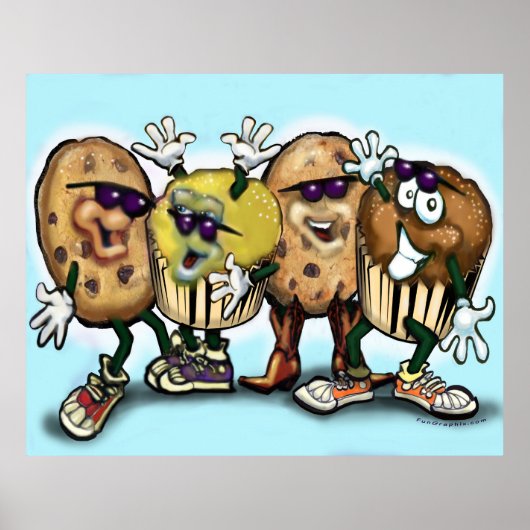 Poster met koekjes en cupcakes (Voorkant)
