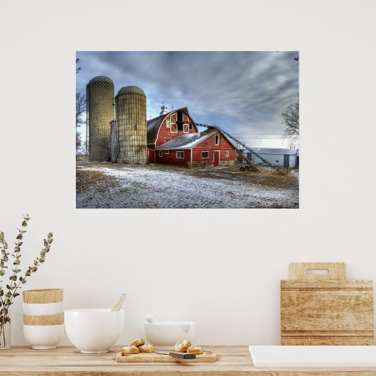 Poster met koude lente-Barn (Keuken)