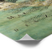 Poster met  kraken, schip op de kaart (Hoek)