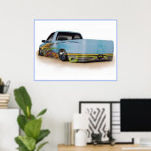 Poster met lagedrukvrachtwagen (Thuiskantoor)