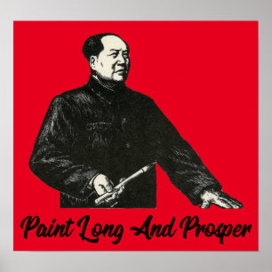 Poster met lange verf en spier