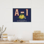 Poster met  Lemon Crate Label Print (Keuken)
