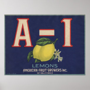 Poster met Lemon Crate Label Print