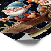 Poster met leuke kleine heks en gelukkige kabouter (Hoek)