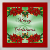 Poster met Merry kerst Poinsettia (Voorkant)