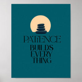 Poster met minimale citaat ' Geduld Bouwt Alles'