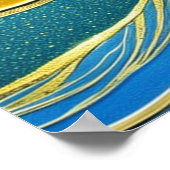 Poster met moon en golven (Hoek)