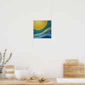 Poster met moon en golven (Keuken)