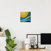 Poster met moon en golven (Thuiskantoor)