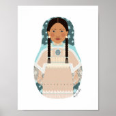 Poster met Native Amerikaanse Matroesjka (Voorkant)