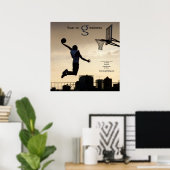 Poster met natte tot grote smaak (Basketball) (Thuiskantoor)