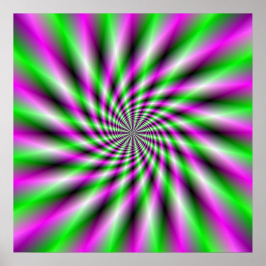 Poster met neondraaiend wiel (Voorkant)