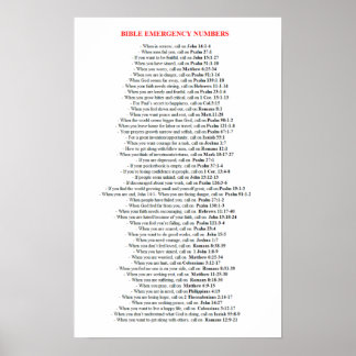 Poster met noodnummers