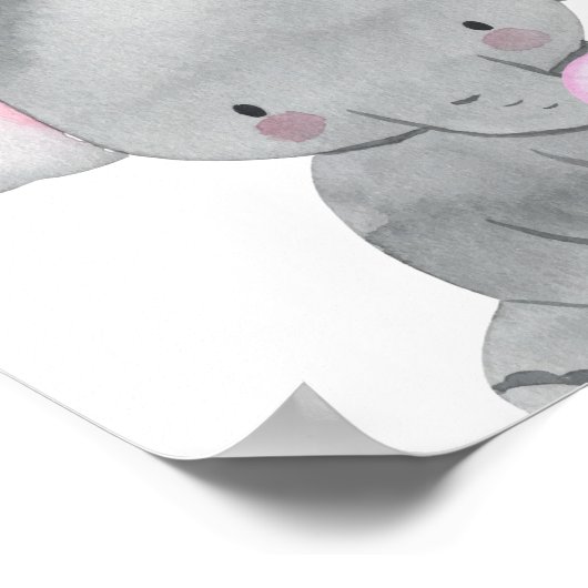 Poster met olifant die kauwgom kauwt Snoep Kinderk (Hoek)