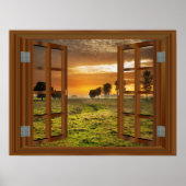 Poster met ongelofelijke uitzicht op Sunset Farm (Voorkant)