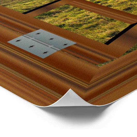 Poster met ongelofelijke uitzicht op Sunset Farm (Hoek)