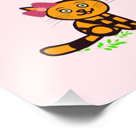 Poster met oranje kat (Hoek)