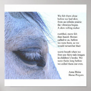 Poster met paard en gedicht van Anna Blake.