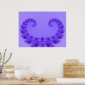 Poster met paarsblauw hart (Keuken)