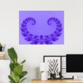 Poster met paarsblauw hart (Thuiskantoor)