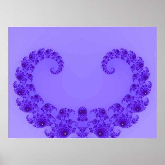 Poster met paarsblauw hart (Voorkant)
