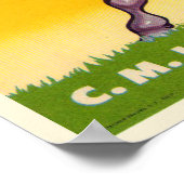 Poster met Paarse Koe Apples Print (Hoek)