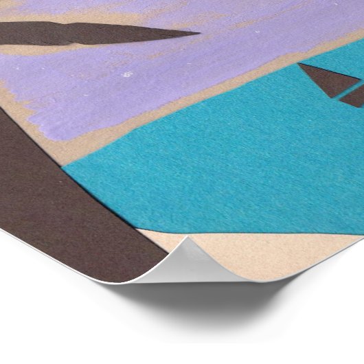 Poster met palmbomen en een Turquoise-Zee (Hoek)