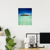 Poster met palmbomen van een eiland in de Stille O (Thuiskantoor)