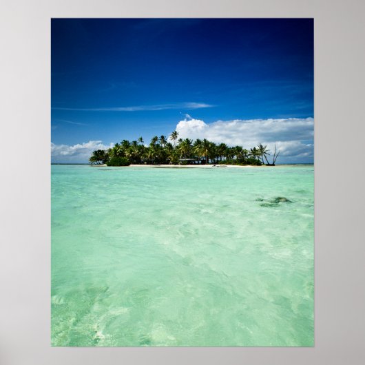 Poster met palmbomen van een eiland in de Stille O (Voorkant)