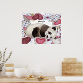 Poster met Panda Resting, Heart Lijst (Keuken)