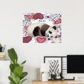 Poster met Panda Resting, Heart Lijst (Thuiskantoor)