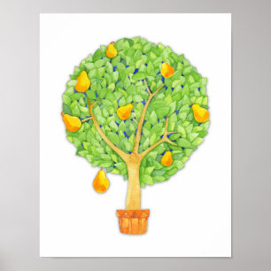 Poster met perenbomen